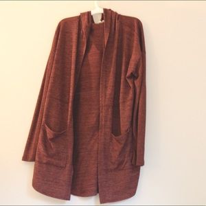 light weight purple sweater with hood